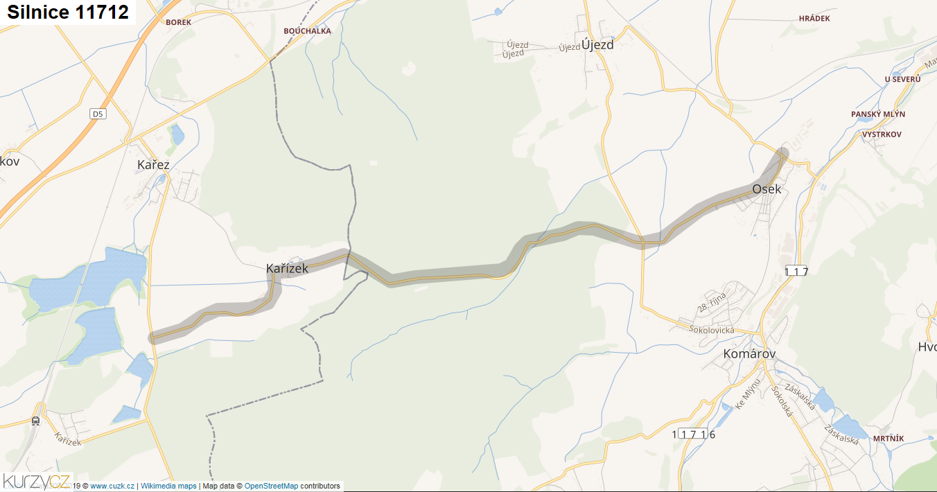 Silnice 11712 - mapa Silnice 11712