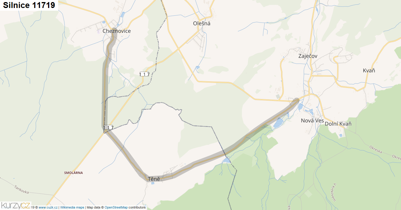 Silnice 11719 - mapa Silnice 11719