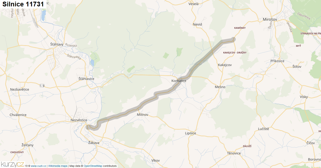 Silnice 11731 - mapa Silnice 11731