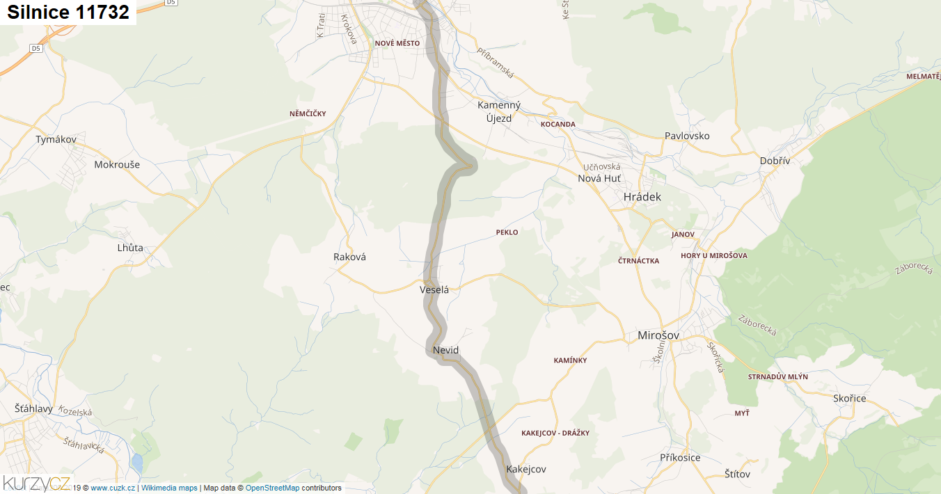 Silnice 11732 - mapa Silnice 11732