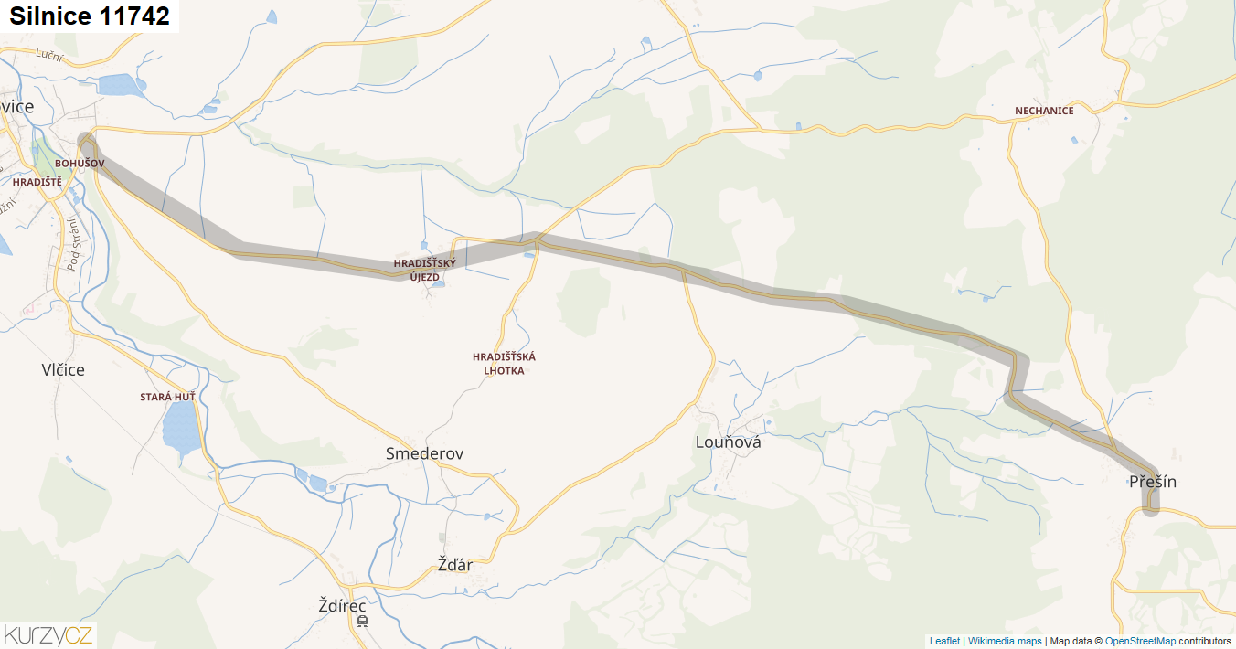Silnice 11742 - mapa Silnice 11742