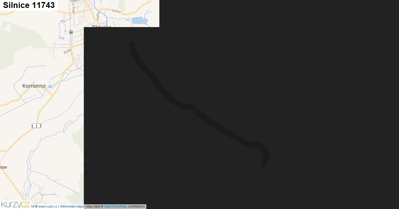 Silnice 11743 - mapa Silnice 11743