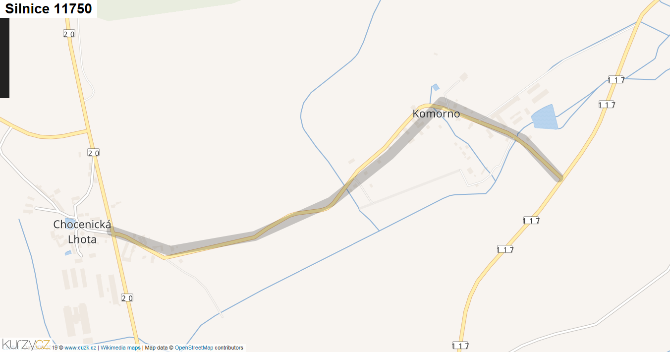 Silnice 11750 - mapa Silnice 11750