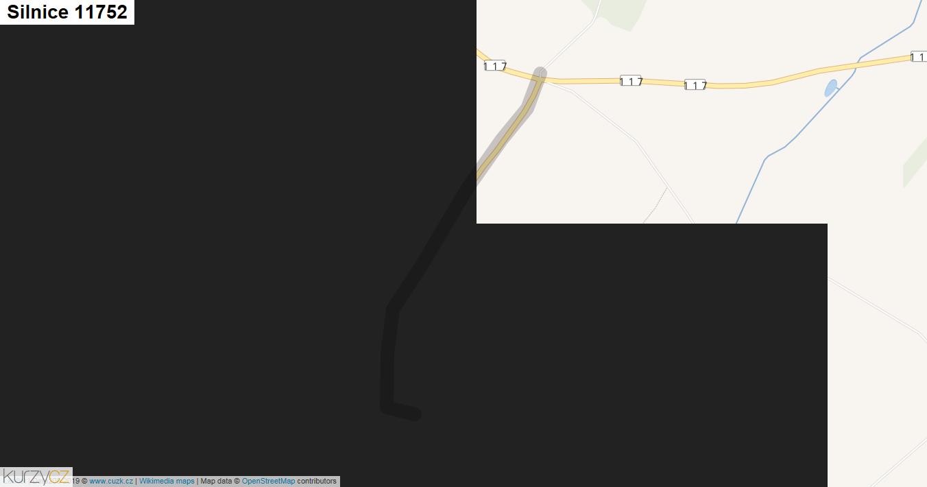 Silnice 11752 - mapa Silnice 11752