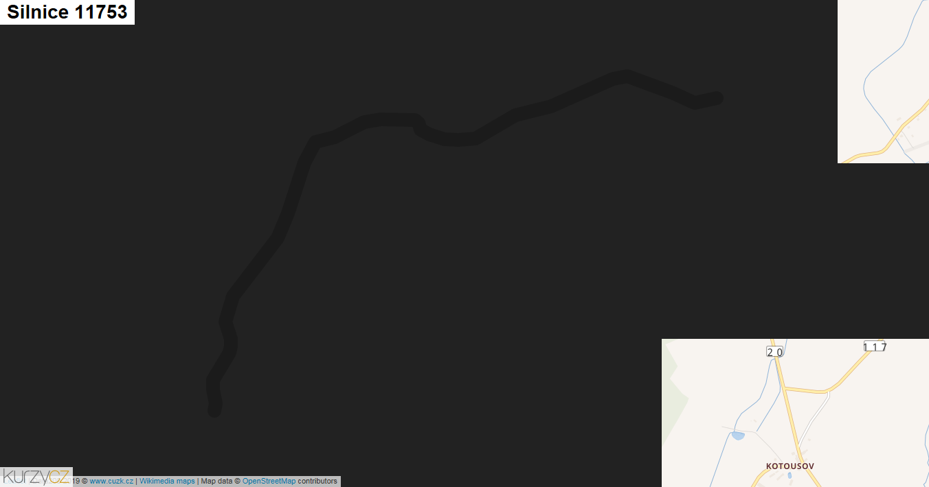 Silnice 11753 - mapa Silnice 11753