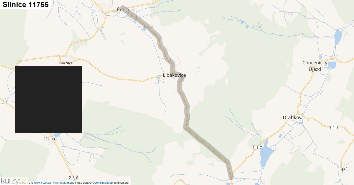 Silnice 11755 - mapa Silnice 11755