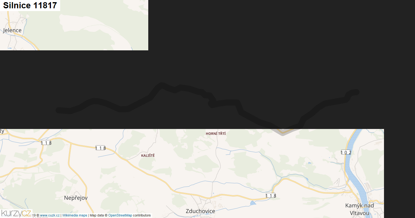 Silnice 11817 - mapa Silnice 11817