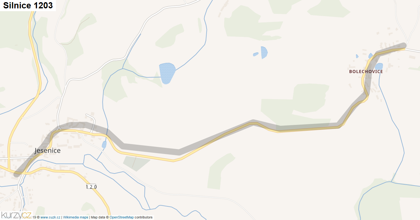 Silnice 1203 - mapa Silnice 1203