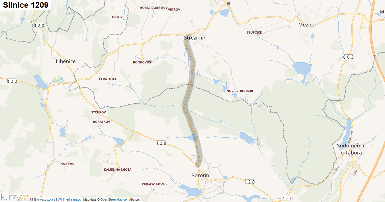 Silnice 1209 - mapa Silnice 1209