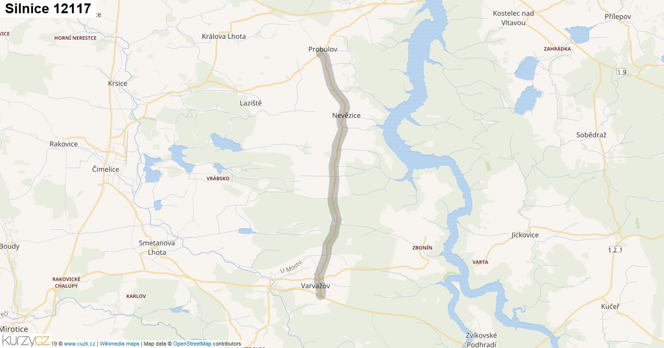 Silnice 12117 - mapa Silnice 12117
