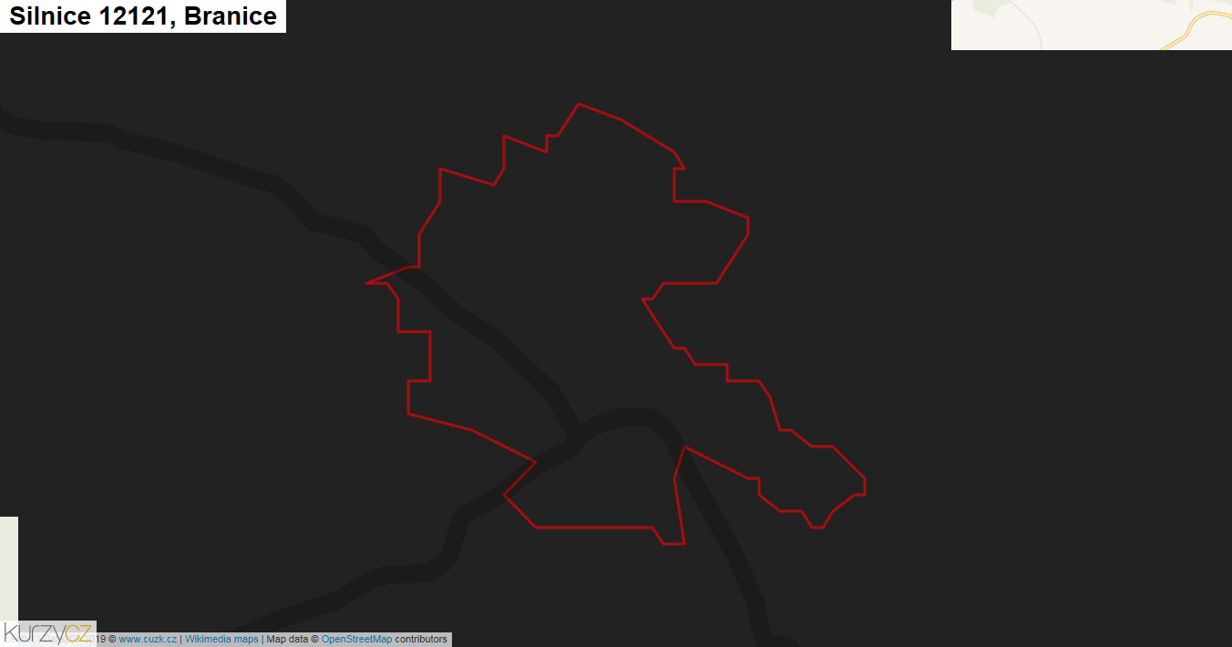 Branice, Silnice 12121 - Mapa