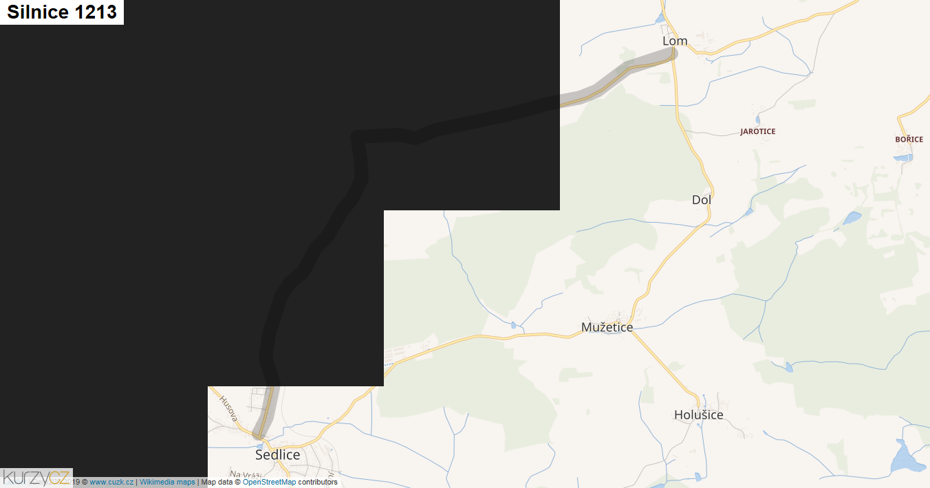 Silnice 1213 - mapa Silnice 1213