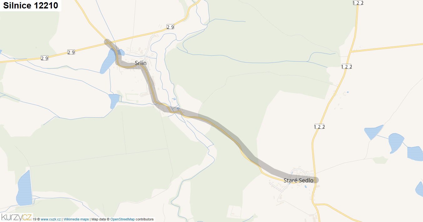 Silnice 12210 - mapa Silnice 12210
