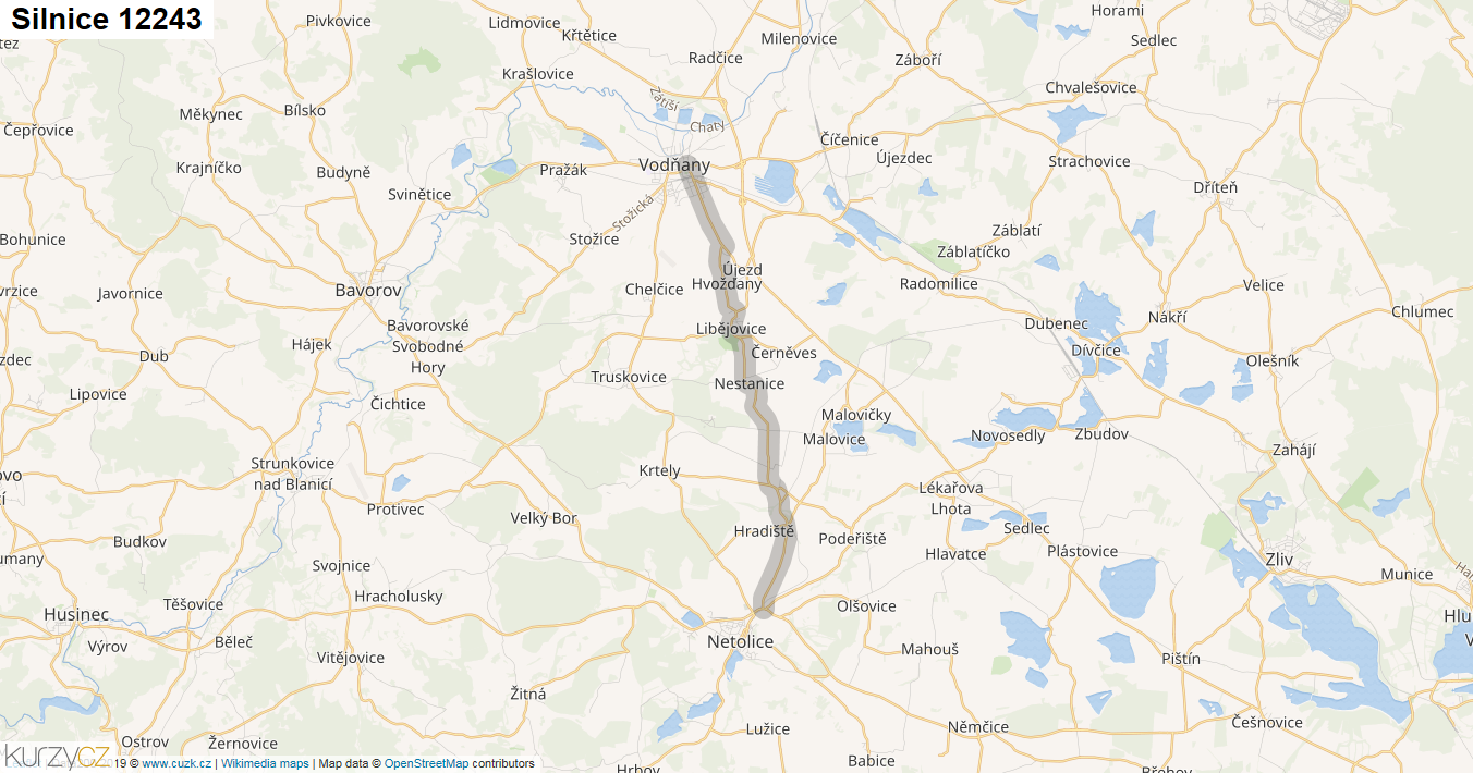Silnice 12243 - mapa Silnice 12243