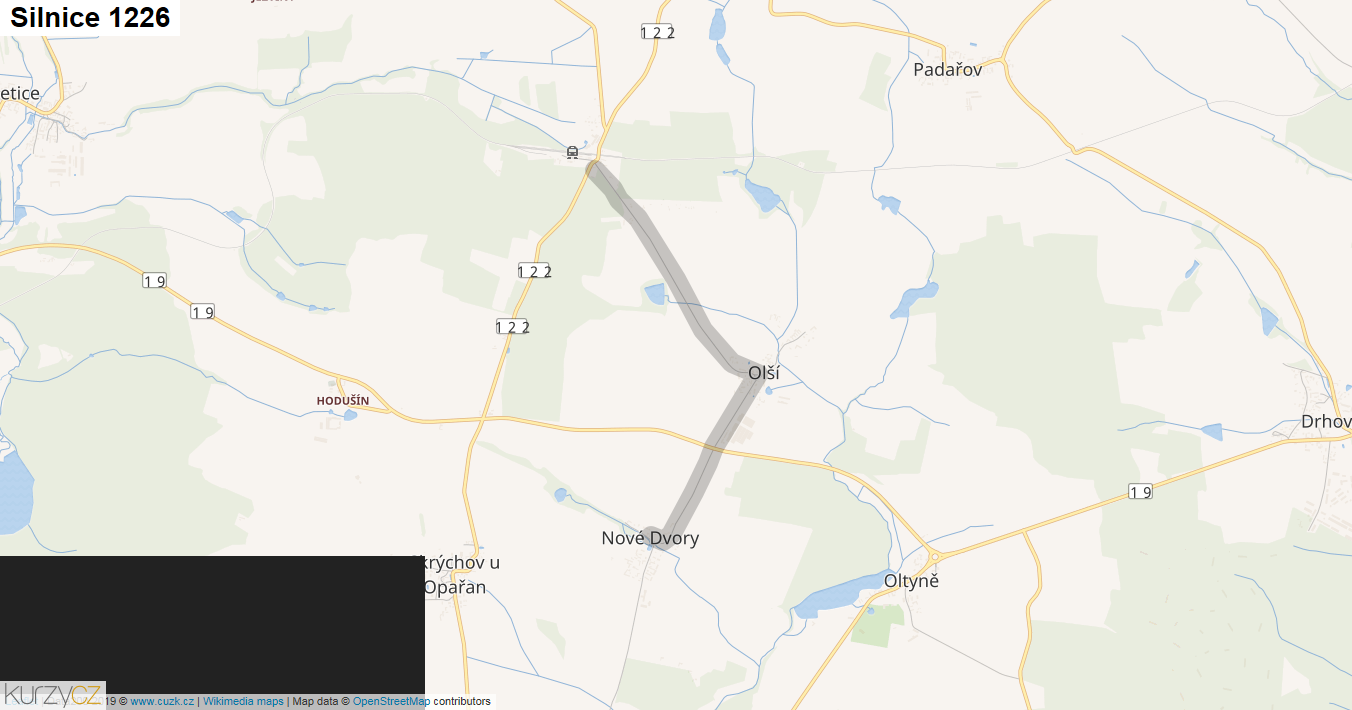 Silnice 1226 - mapa Silnice 1226