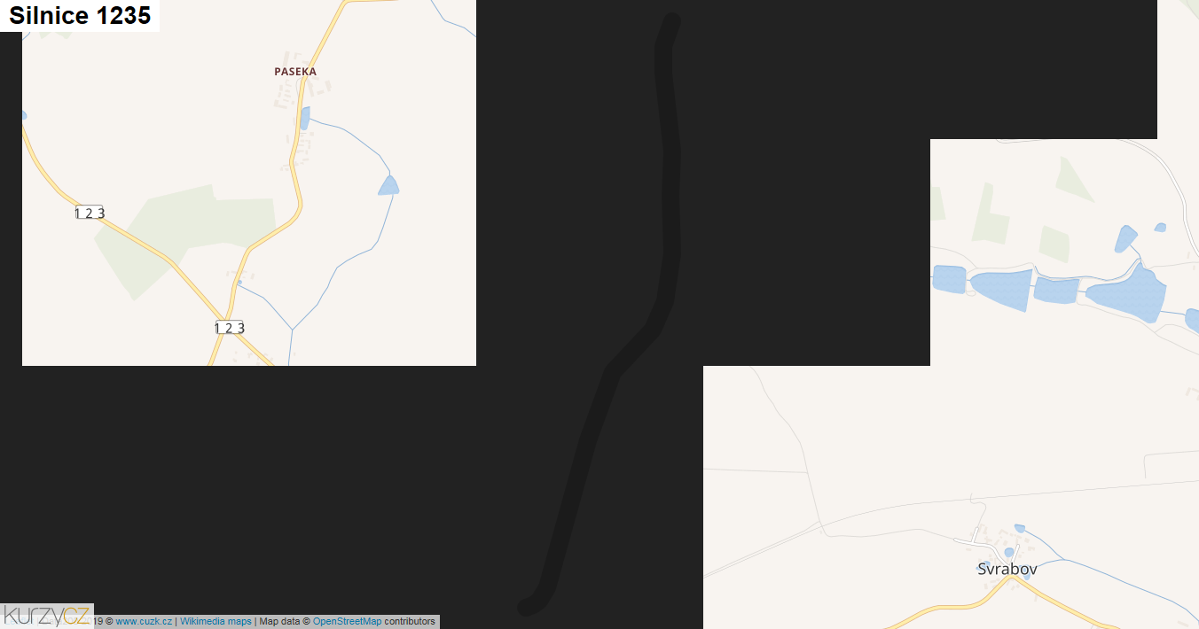 Silnice 1235 - mapa Silnice 1235