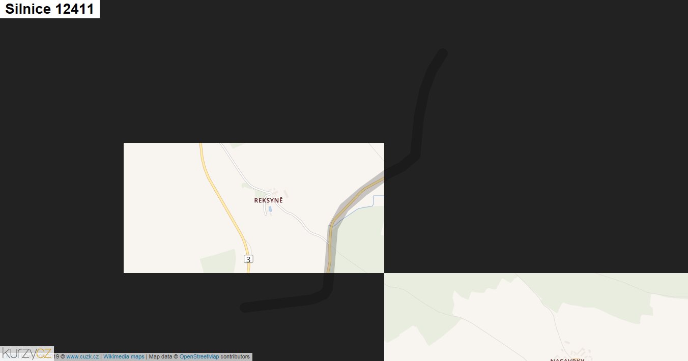 Silnice 12411 - mapa Silnice 12411