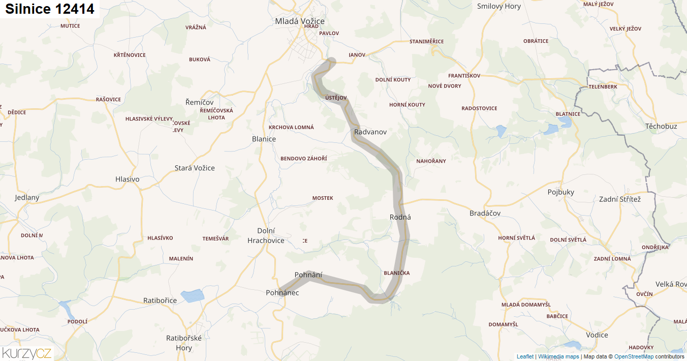 Silnice 12414 - mapa Silnice 12414