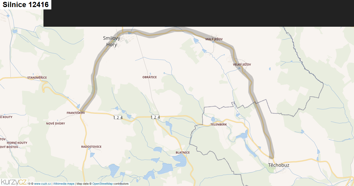 Silnice 12416 - mapa Silnice 12416
