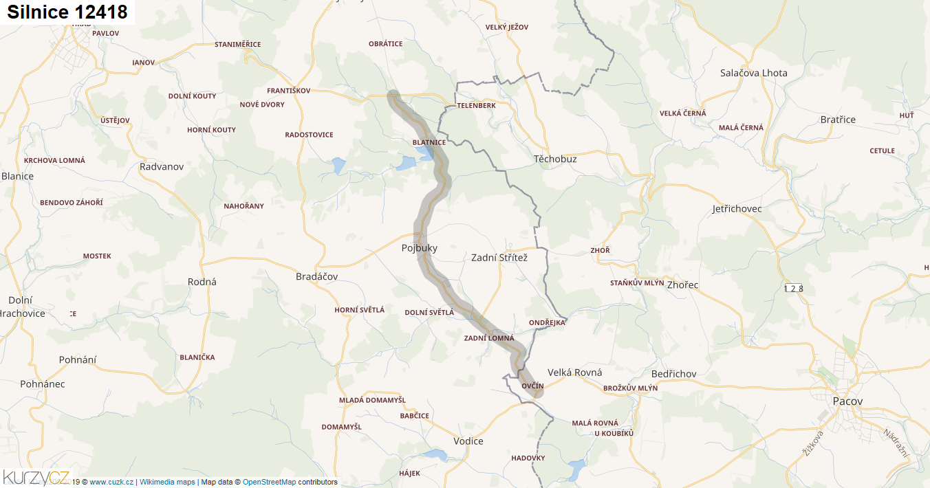 Silnice 12418 - mapa Silnice 12418
