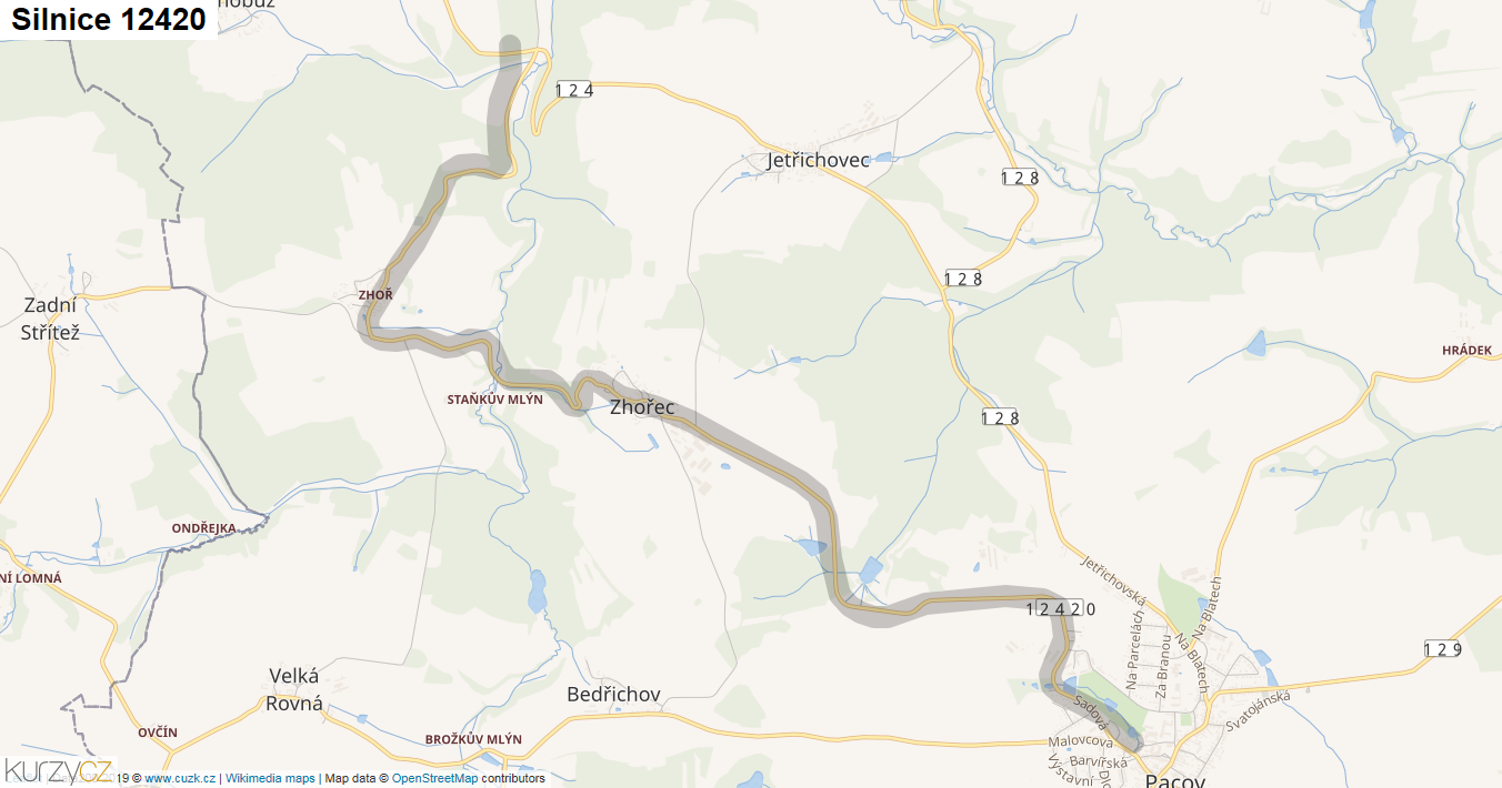 Silnice 12420 - mapa Silnice 12420