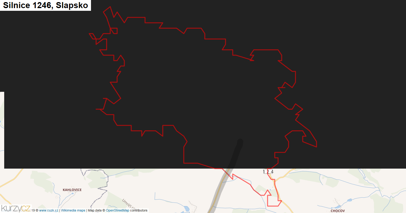 Slapsko, Silnice 1246 - Mapa