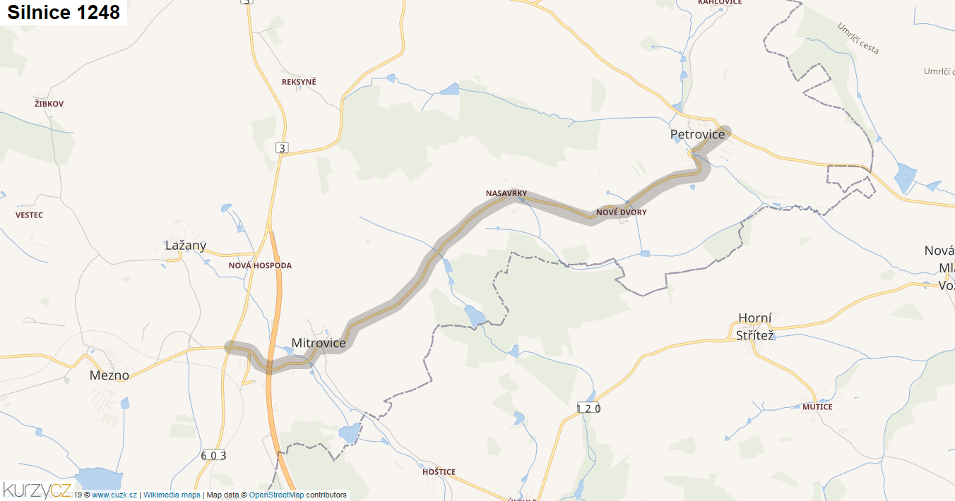 Silnice 1248 - mapa Silnice 1248