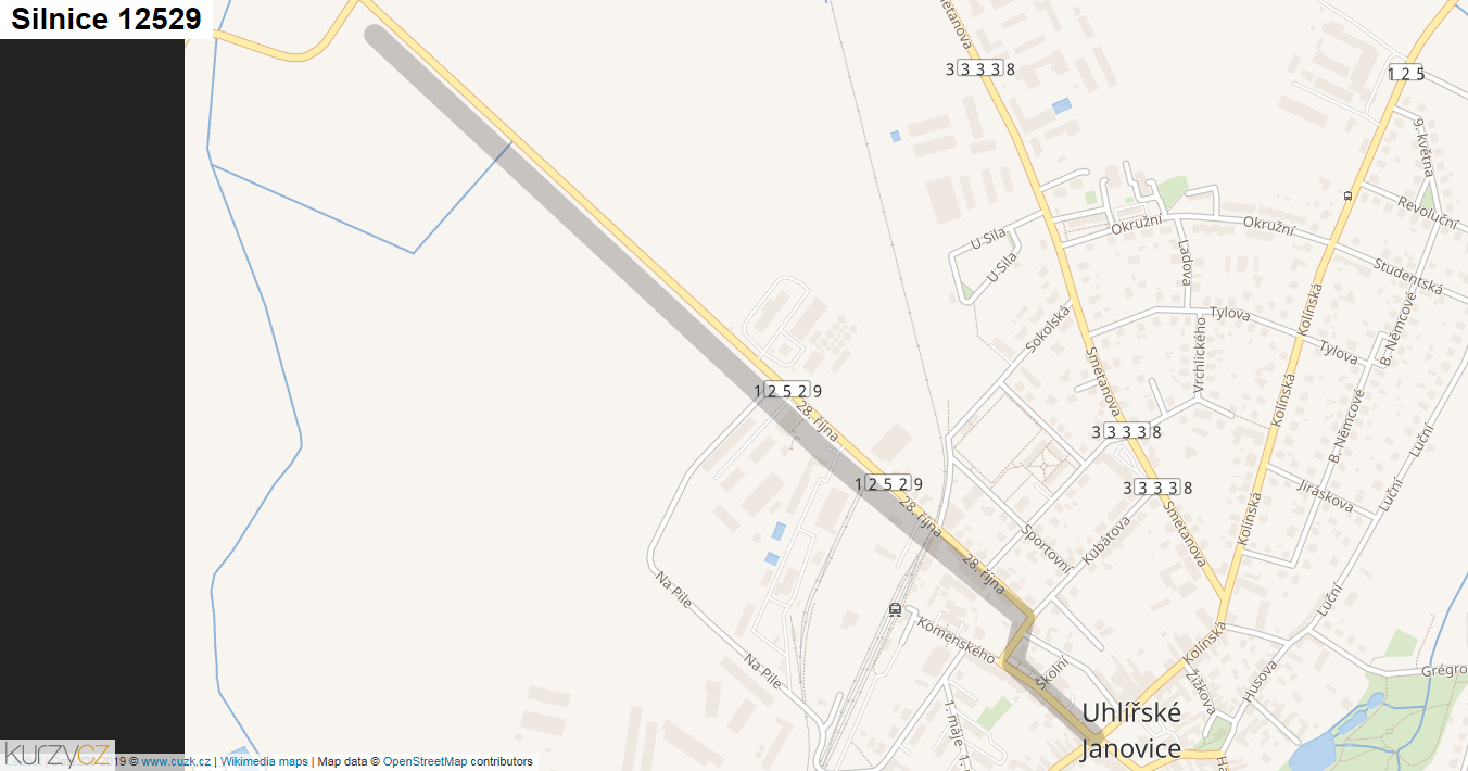 Silnice 12529 - mapa Silnice 12529
