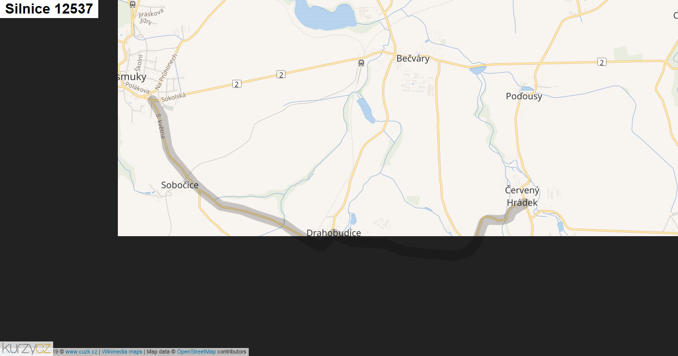 Silnice 12537 - mapa Silnice 12537