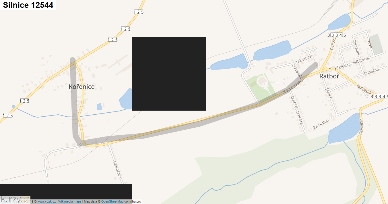 Silnice 12544 - mapa Silnice 12544