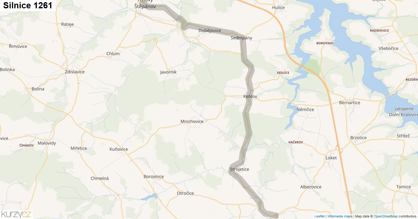 Silnice 1261 - mapa Silnice 1261
