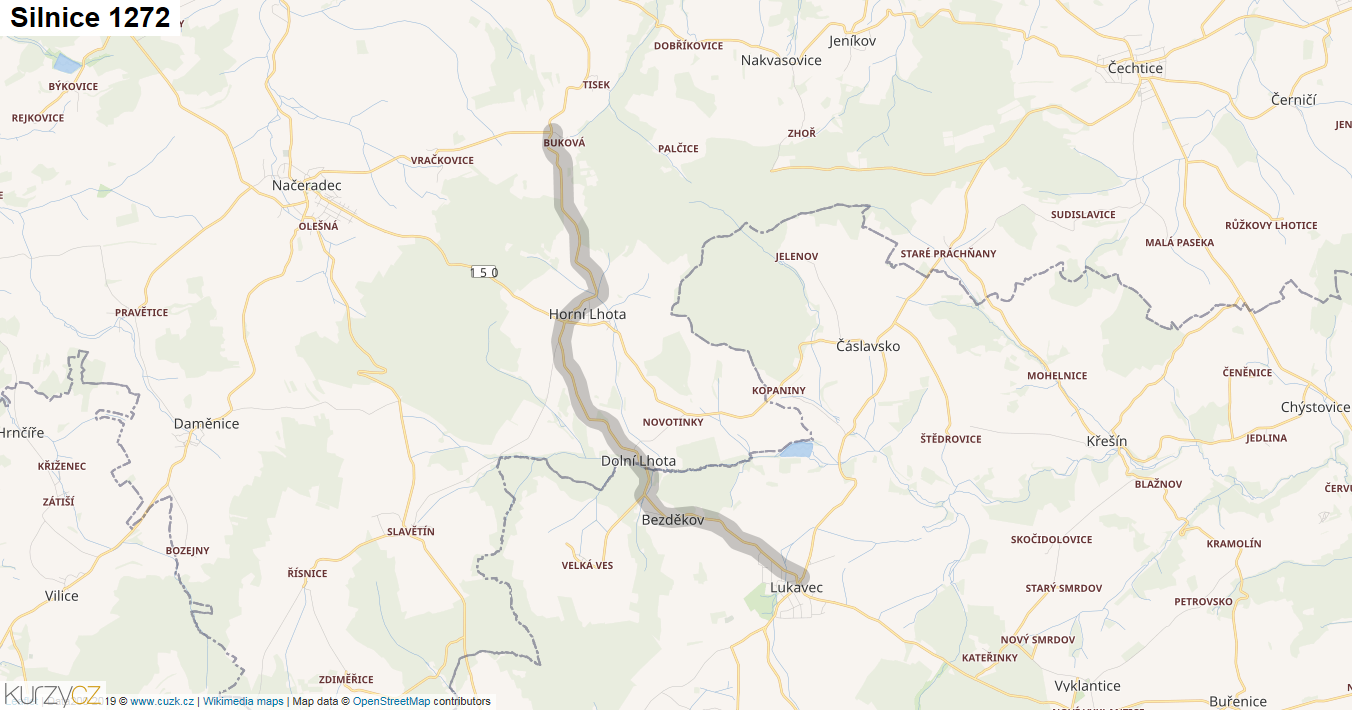 Silnice 1272 - mapa Silnice 1272