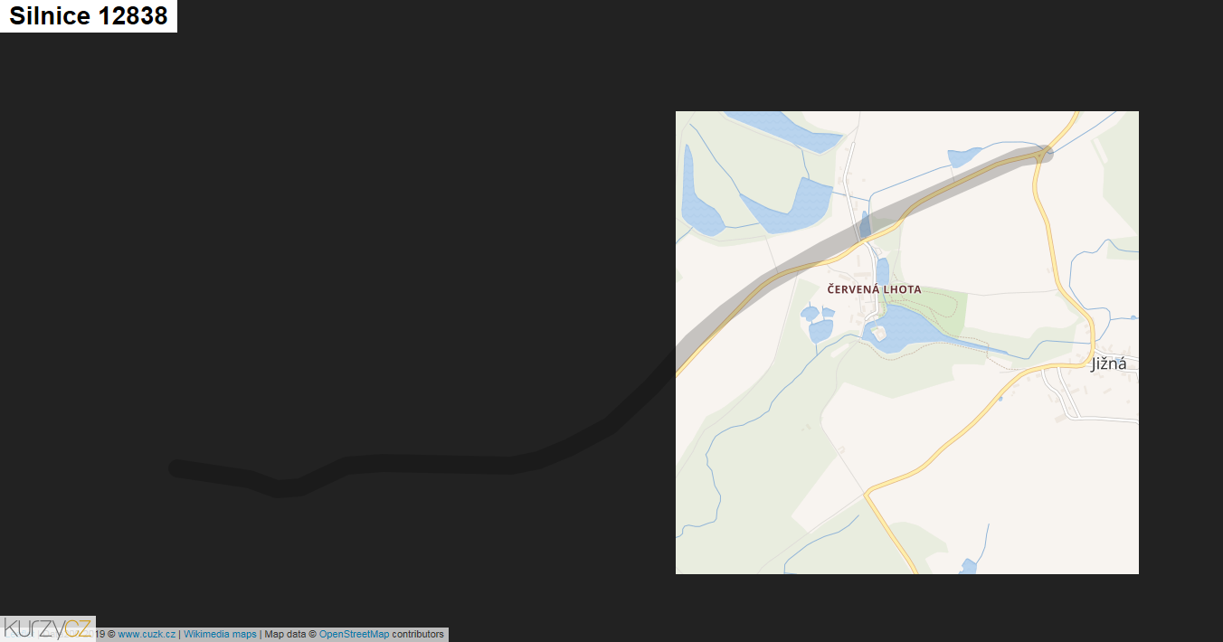 Silnice 12838 - mapa Silnice 12838