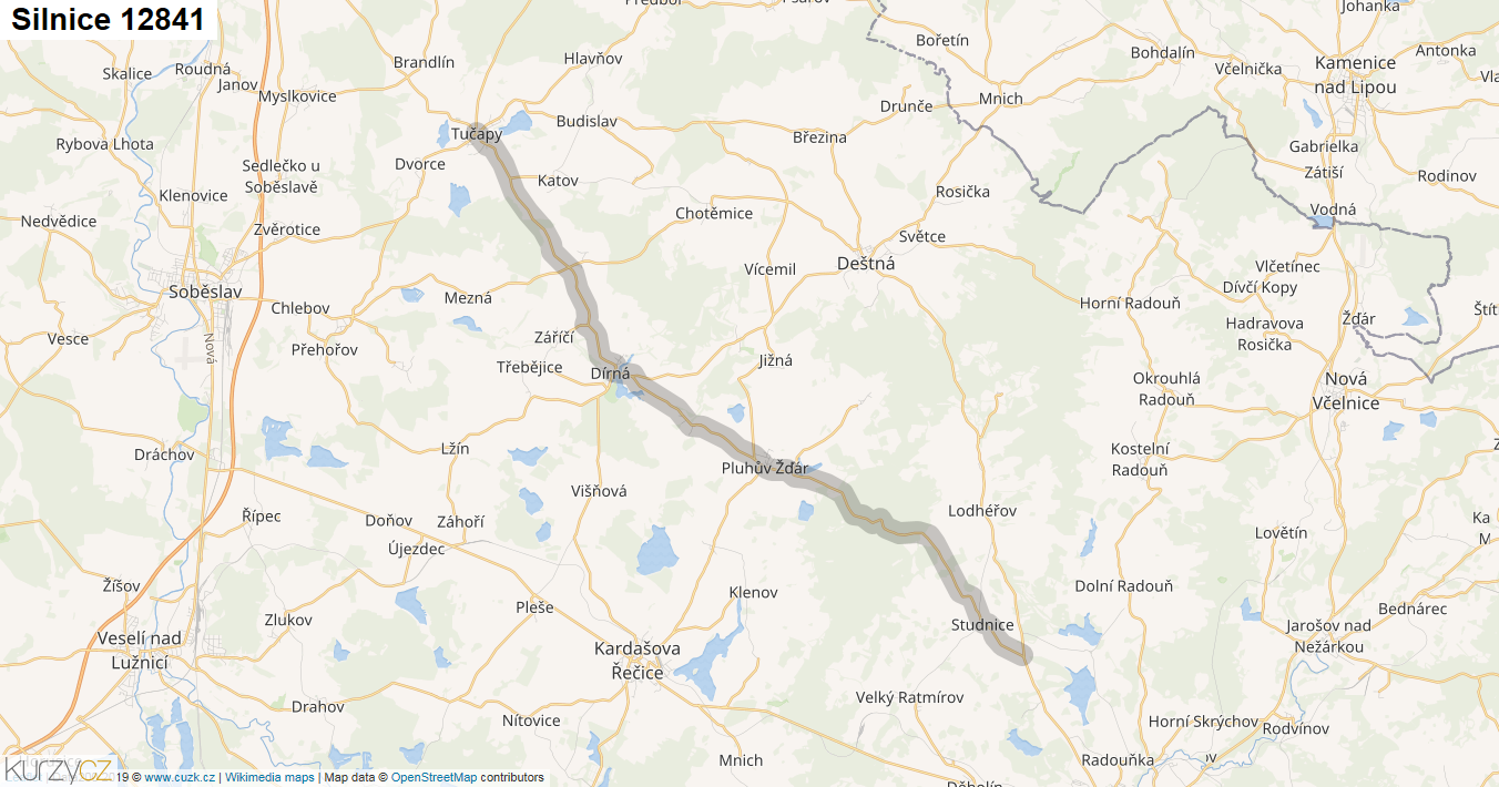 Silnice 12841 - mapa Silnice 12841