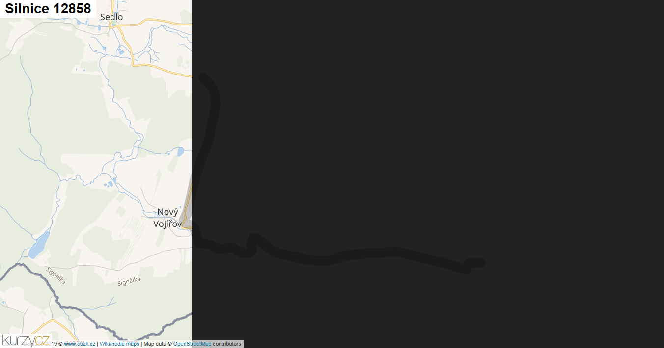 Silnice 12858 - mapa Silnice 12858