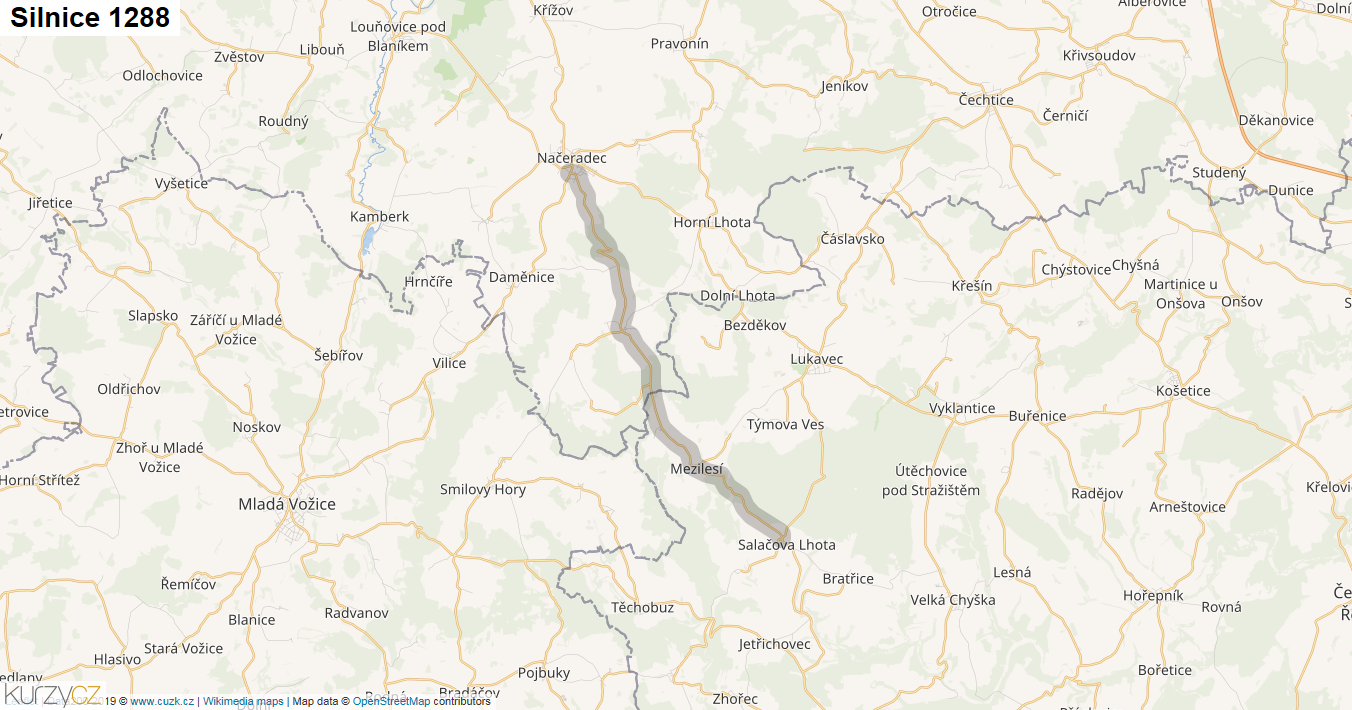 Silnice 1288 - mapa Silnice 1288