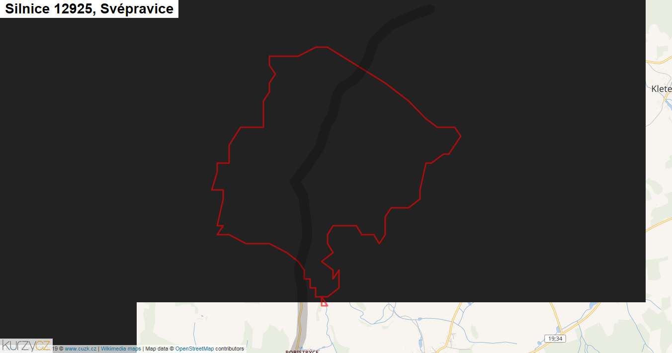 Svépravice, Silnice 12925 - Mapa