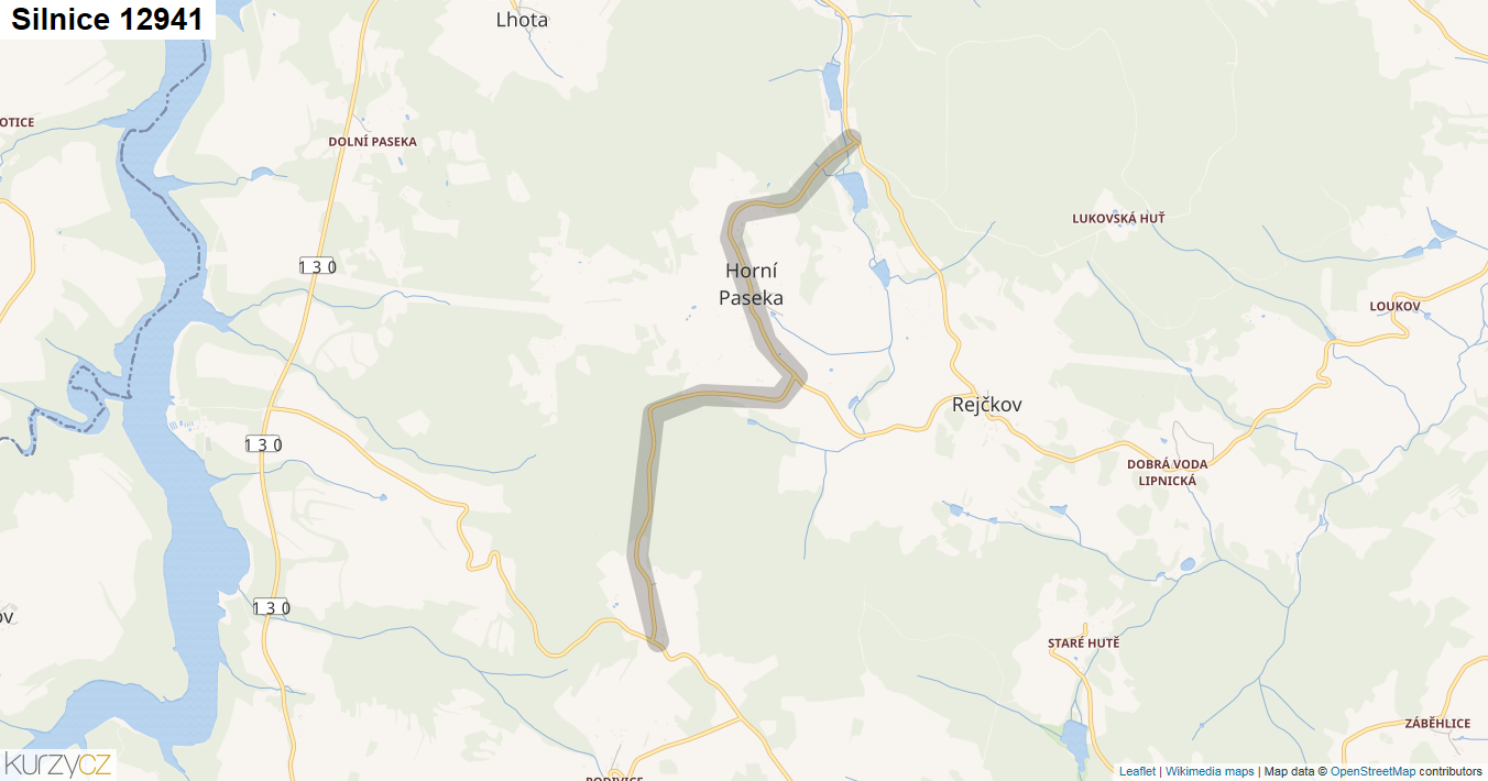 Silnice 12941 - mapa Silnice 12941