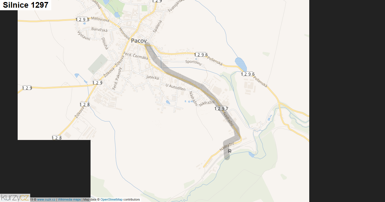 Silnice 1297 - mapa Silnice 1297