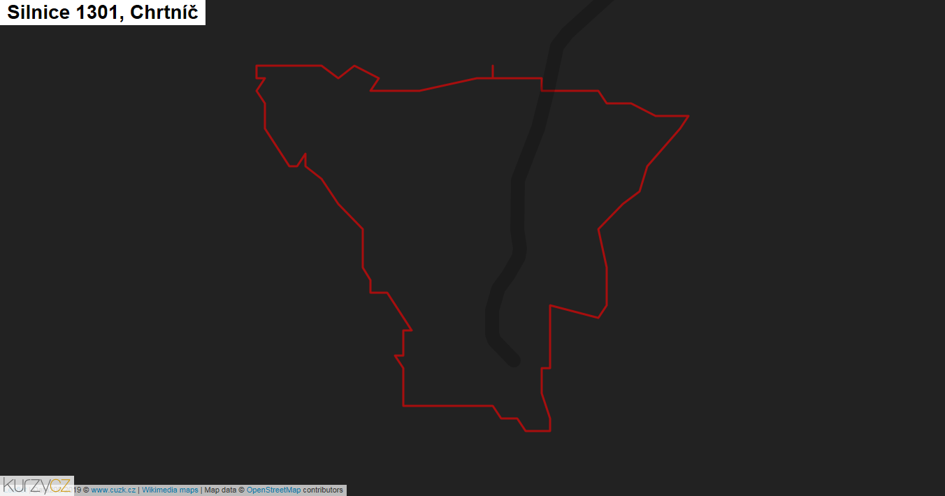 Chrtníč, Silnice 1301 - Mapa