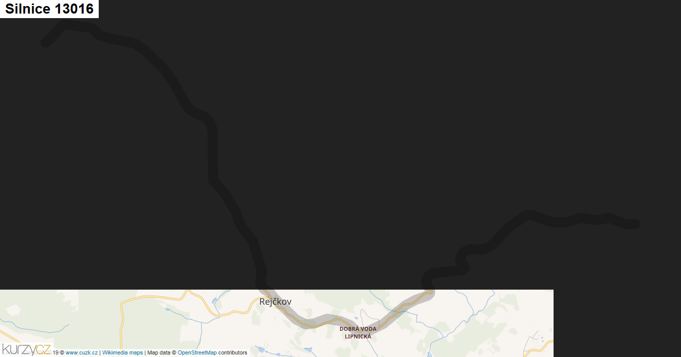 Silnice 13016 - mapa Silnice 13016