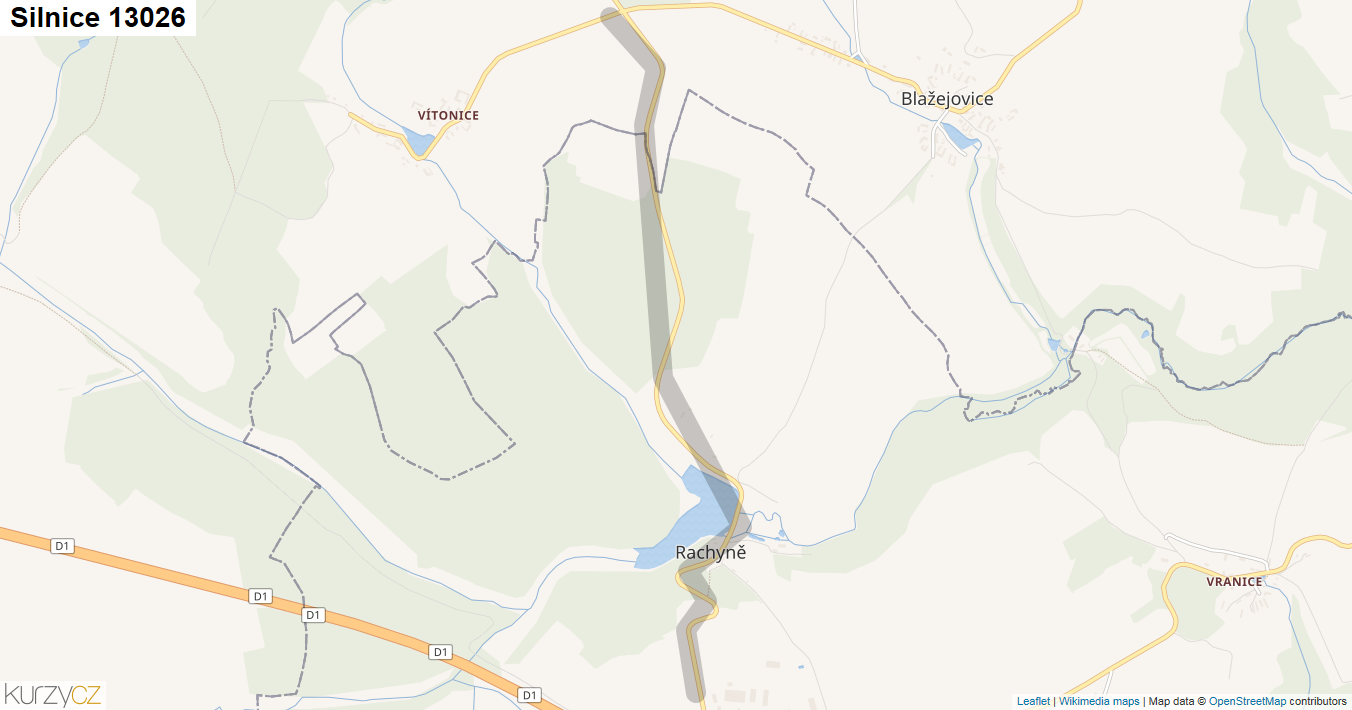 Silnice 13026 - mapa Silnice 13026