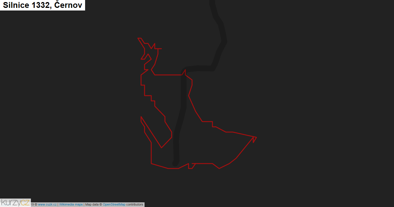 Černov, Silnice 1332 - Mapa