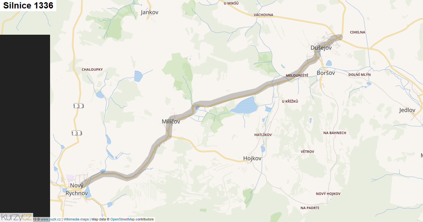 Silnice 1336 - mapa Silnice 1336