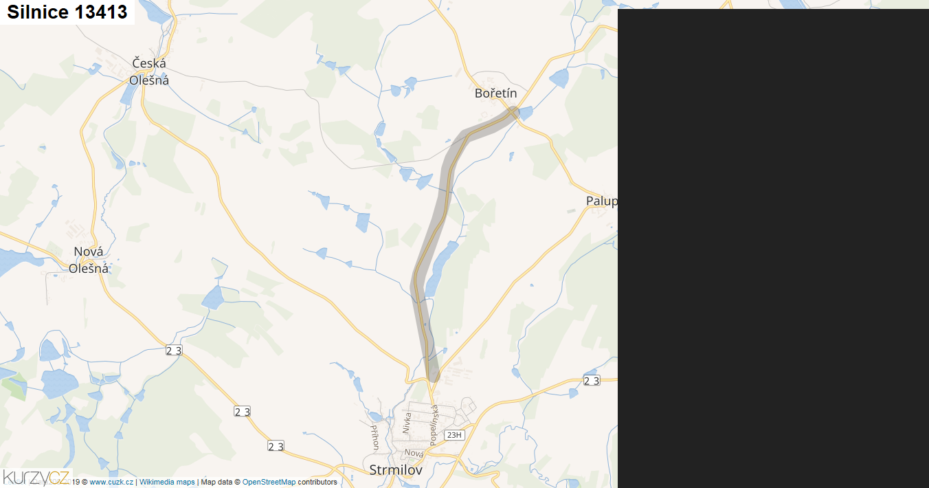 Silnice 13413 - mapa Silnice 13413