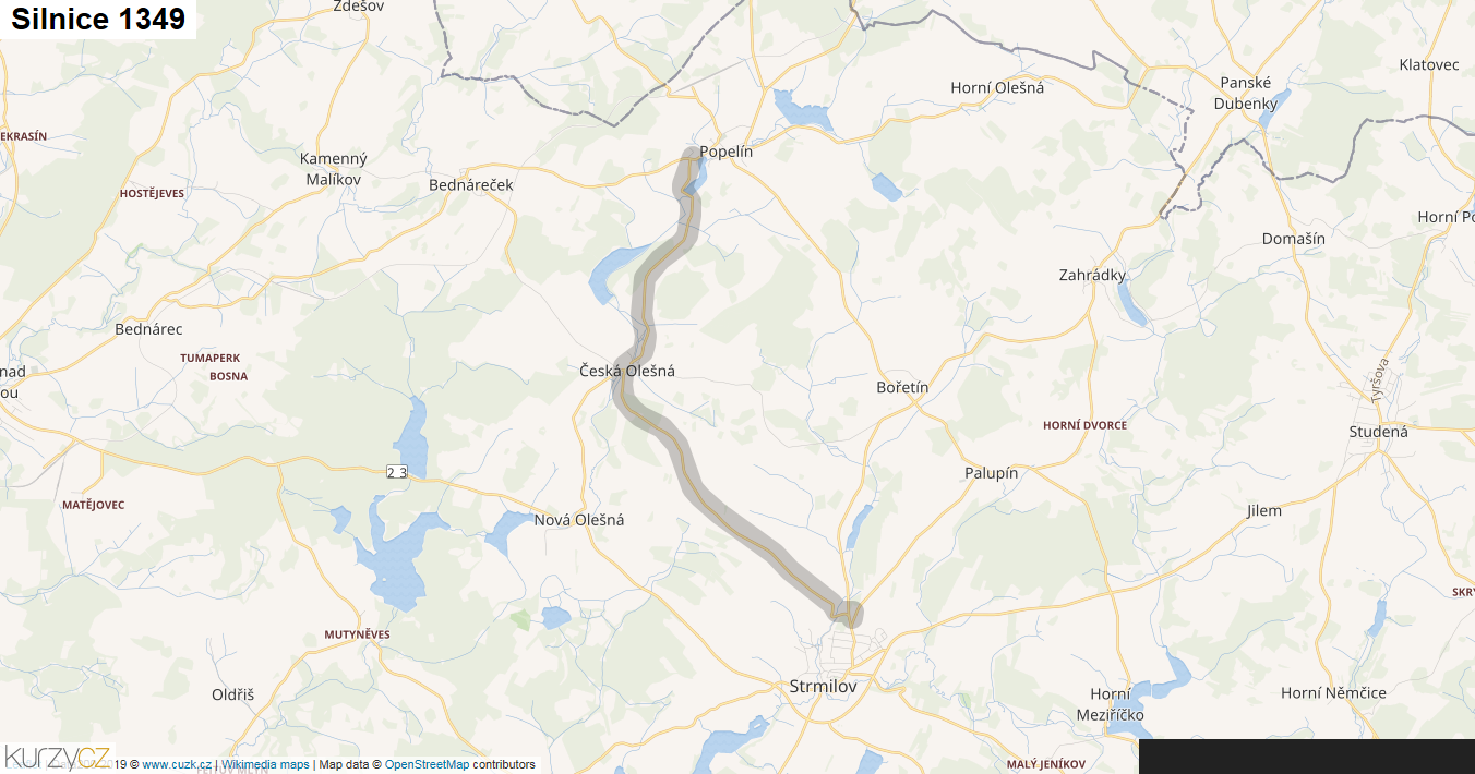 Silnice 1349 - mapa Silnice 1349
