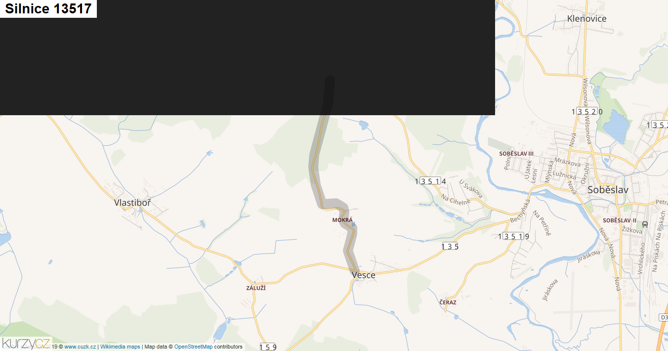 Silnice 13517 - mapa Silnice 13517