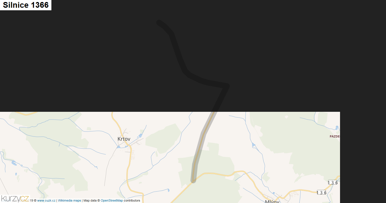 Silnice 1366 - mapa Silnice 1366