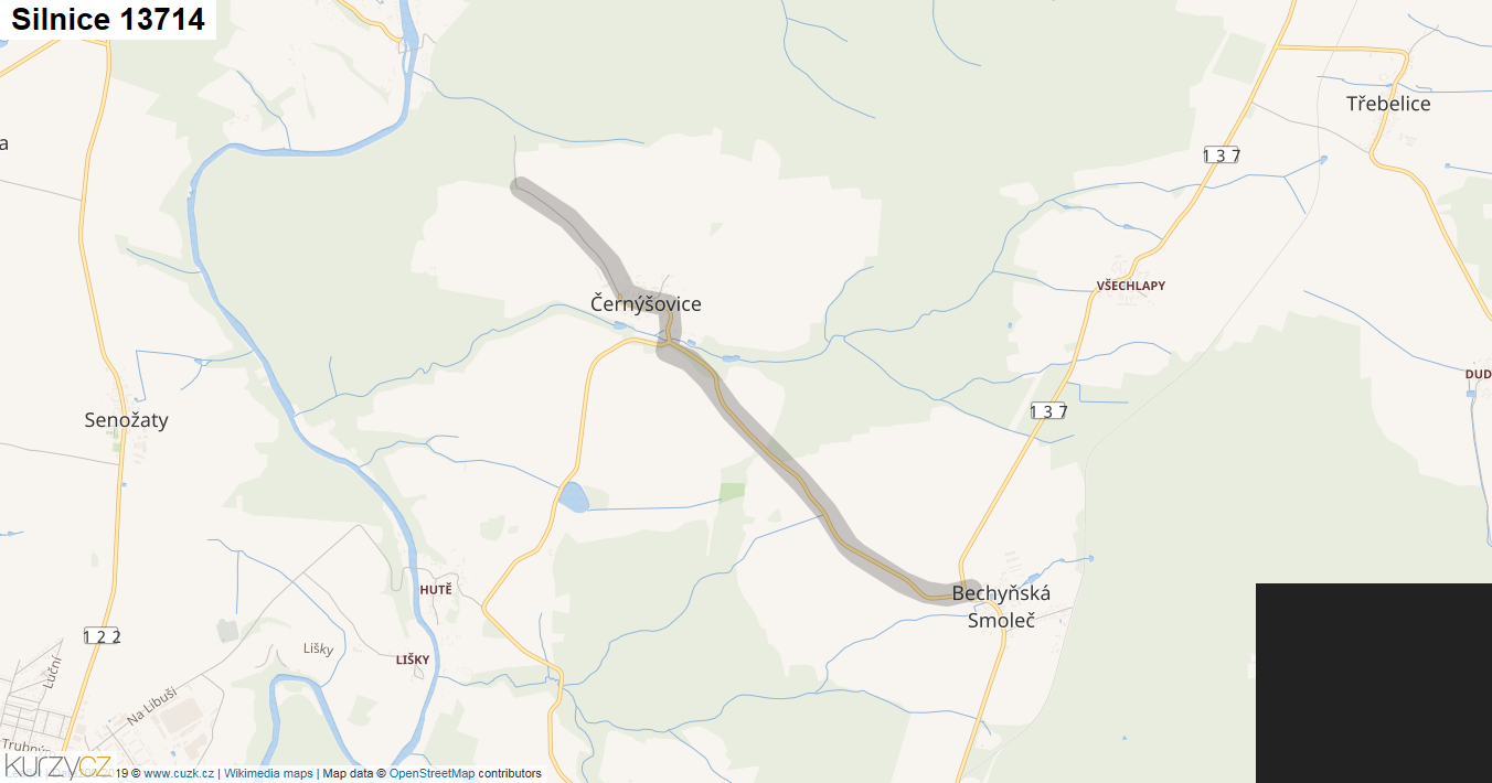 Silnice 13714 - mapa Silnice 13714