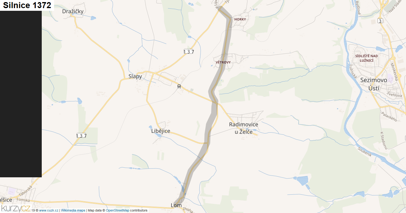 Silnice 1372 - mapa Silnice 1372